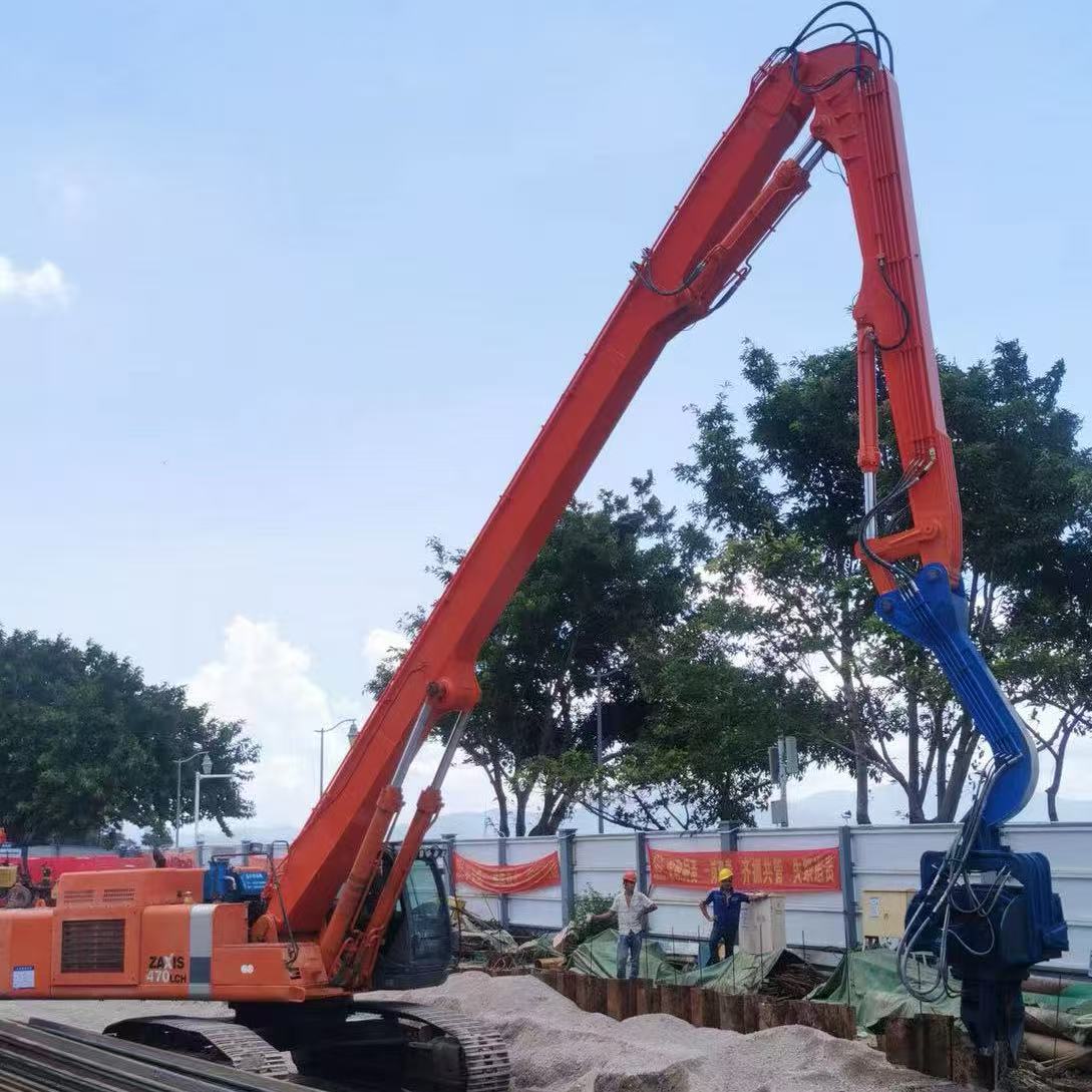 ZX470 Excavator Pile Driving Arm Heavy Duty Pile Driver Attachment for Foundation Construction